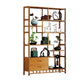 Contemporary Vertical Etagere Open Book Shelf Brown Bamboo Bookshelf for Study Room