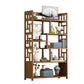 Contemporary Vertical Etagere Open Book Shelf Brown Bamboo Bookshelf for Study Room