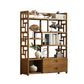 Contemporary Vertical Etagere Open Book Shelf Brown Bamboo Bookshelf for Study Room