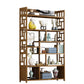 Contemporary Vertical Etagere Open Book Shelf Brown Bamboo Bookshelf for Study Room