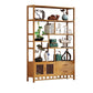 Contemporary Vertical Etagere Open Book Shelf Brown Bamboo Bookshelf for Study Room