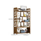 Contemporary Vertical Etagere Open Book Shelf Brown Bamboo Bookshelf for Study Room