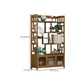 Contemporary Vertical Etagere Open Book Shelf Brown Bamboo Bookshelf for Study Room