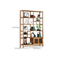 Contemporary Vertical Etagere Open Book Shelf Brown Bamboo Bookshelf for Study Room