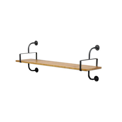 Metal and Wooden Shelf Bookcase Floating Open Wall Mounted Book Shelf for Study Room Clearhalo 'Bookcases' 'furn' 'furn_bookcases' 'Furniture' 'Office Furniture' 6220154