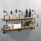 Metal and Wooden Shelf Bookcase Floating Open Wall Mounted Book Shelf for Study Room Clearhalo 'Bookcases' 'furn' 'furn_bookcases' 'Furniture' 'Office Furniture' 6220158