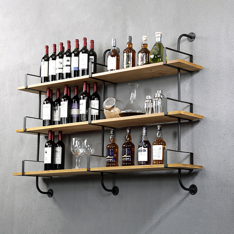 Metal and Wooden Shelf Bookcase Floating Open Wall Mounted Book Shelf for Study Room Clearhalo 'Bookcases' 'furn' 'furn_bookcases' 'Furniture' 'Office Furniture' 6220164