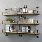 Metal and Wooden Shelf Bookcase Floating Open Wall Mounted Book Shelf for Study Room Clearhalo 'Bookcases' 'furn' 'furn_bookcases' 'Furniture' 'Office Furniture' 6220165