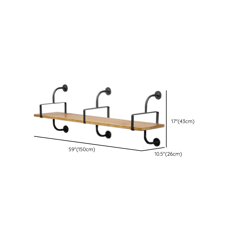 Metal and Wooden Shelf Bookcase Floating Open Wall Mounted Book Shelf for Study Room Clearhalo 'Bookcases' 'furn' 'furn_bookcases' 'Furniture' 'Office Furniture' 6220172