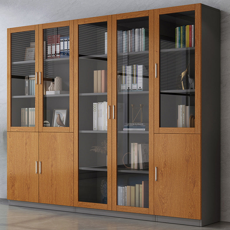 Contemporary Bookcase Closed Back Engineered Wood Vertical Shelf Bookcase