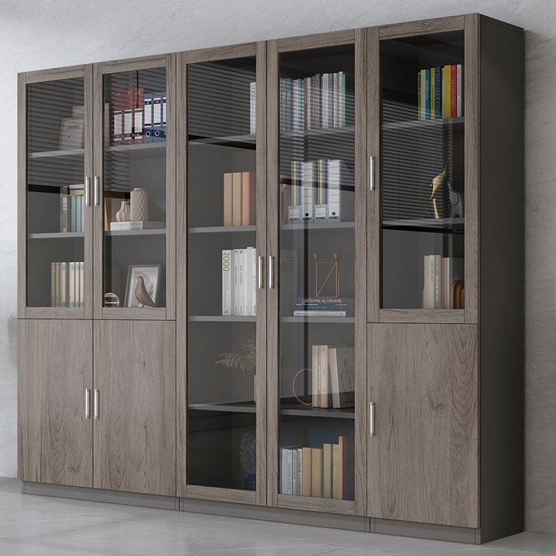 Contemporary Bookcase Closed Back Engineered Wood Vertical Shelf Bookcase