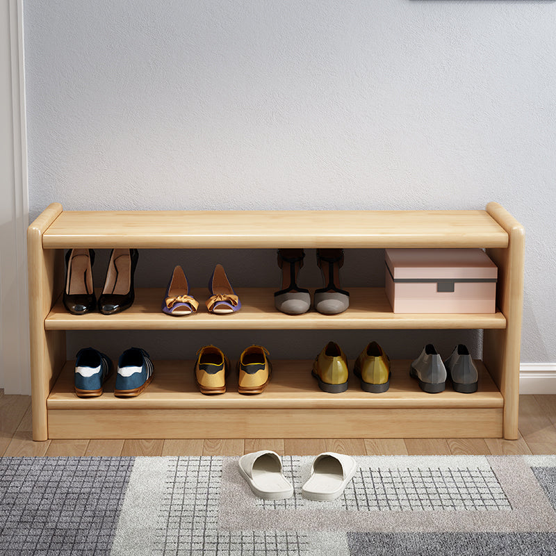 Modern Rubber Wood Bench Rectangle 14"Wide Accent Bench with Storage Natural Wood Clearhalo 'Benches' 'Chairs & Seating' 'furn' 'furn_benches' 'Furniture' 'Living Room Furniture' 6220696