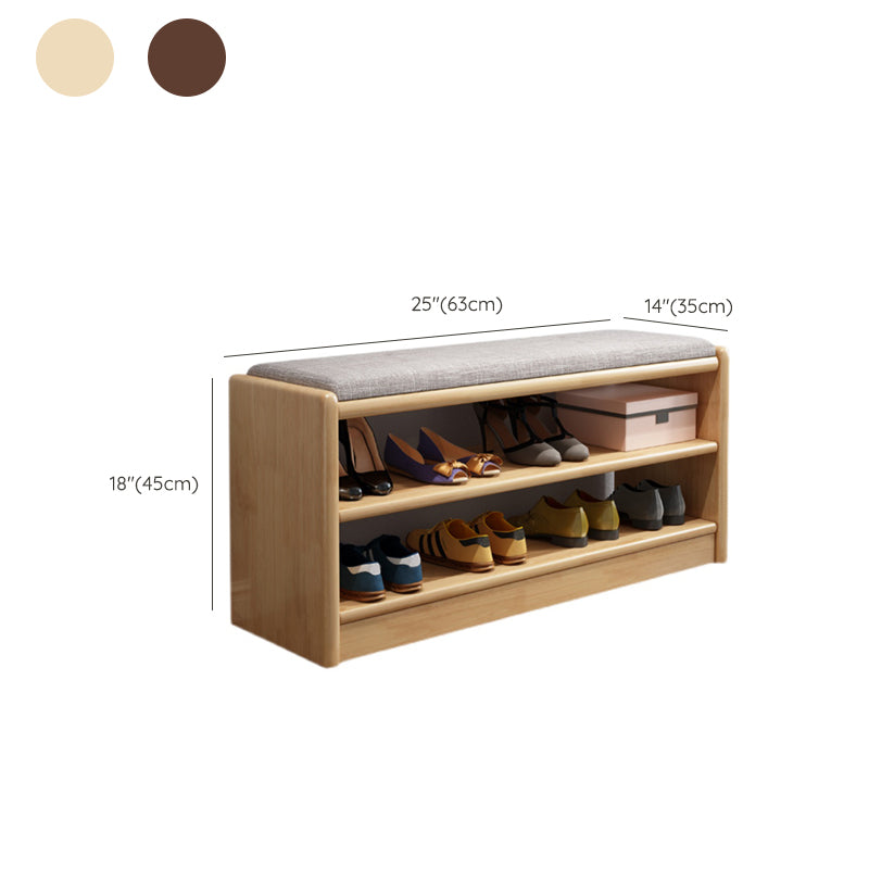 Modern Rubber Wood Bench Rectangle 14"Wide Accent Bench with Storage Clearhalo 'Benches' 'Chairs & Seating' 'furn' 'furn_benches' 'Furniture' 'Living Room Furniture' 6220700