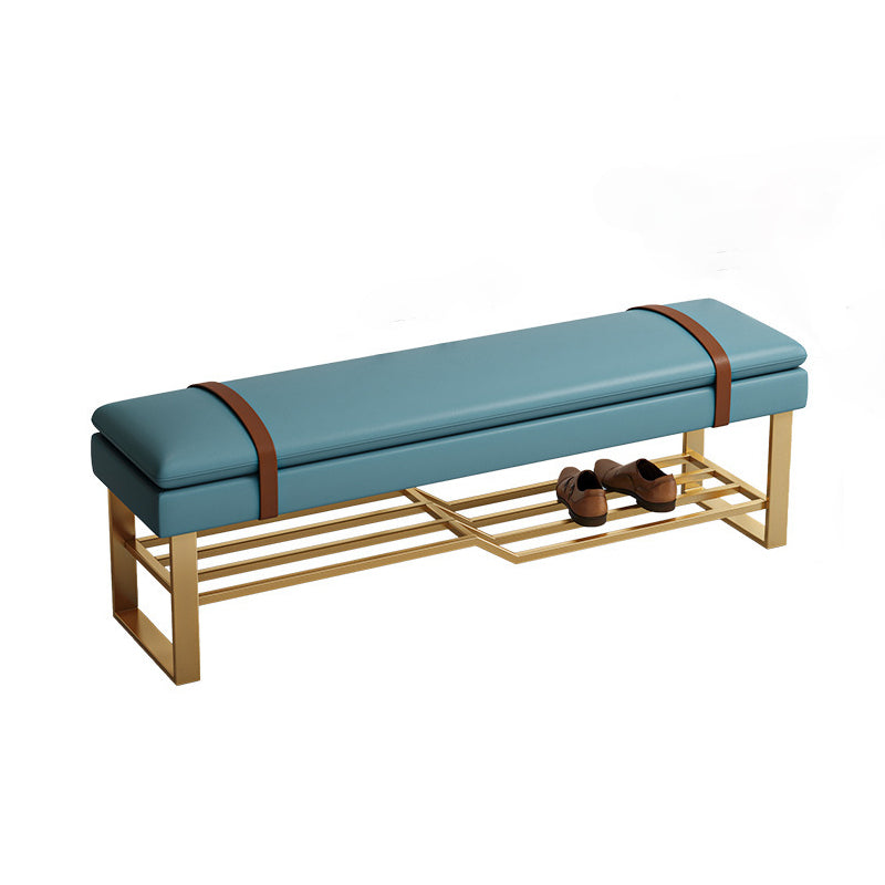 13.65-inch W Modern Entryway Bench Cushioned Seating Bench with Shoe Storage Light Blue Clearhalo 'Benches' 'Chairs & Seating' 'furn' 'furn_benches' 'Furniture' 'Living Room Furniture' 6220723