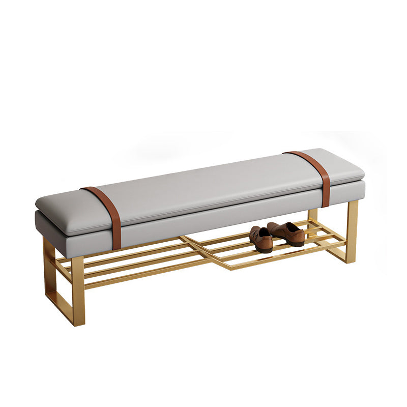 13.65-inch W Modern Entryway Bench Cushioned Seating Bench with Shoe Storage Light Gray Clearhalo 'Benches' 'Chairs & Seating' 'furn' 'furn_benches' 'Furniture' 'Living Room Furniture' 6220725
