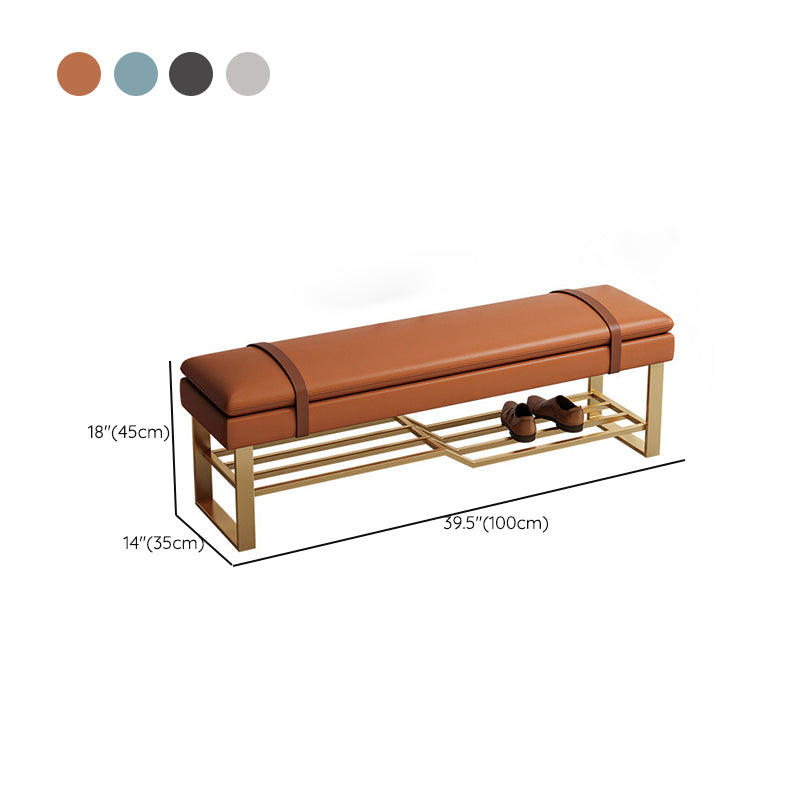 13.65-inch W Modern Entryway Bench Cushioned Seating Bench with Shoe Storage Clearhalo 'Benches' 'Chairs & Seating' 'furn' 'furn_benches' 'Furniture' 'Living Room Furniture' 6220733