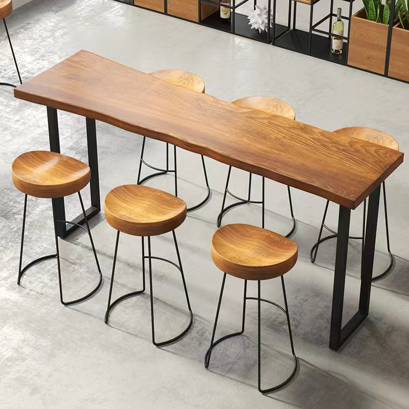 Saddle Seat Coffee Shop Bar & Counter Stool Modern Wood and Metal Dining Stool Clearhalo 'Bar Furniture' 'Bar Stools' 'bar_stools' 'furn' 'furn_bar_stools' 'Furniture' 'Kitchen & Dining Furniture' 6220759