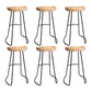 Saddle Seat Coffee Shop Bar & Counter Stool Modern Wood and Metal Dining Stool 6 Piece Set Bar Stool(30"H) Clearhalo 'Bar Furniture' 'Bar Stools' 'bar_stools' 'furn' 'furn_bar_stools' 'Furniture' 'Kitchen & Dining Furniture' 6220764