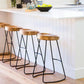 Saddle Seat Coffee Shop Bar & Counter Stool Modern Wood and Metal Dining Stool Clearhalo 'Bar Furniture' 'Bar Stools' 'bar_stools' 'furn' 'furn_bar_stools' 'Furniture' 'Kitchen & Dining Furniture' 6220765