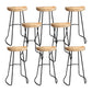 Saddle Seat Coffee Shop Bar & Counter Stool Modern Wood and Metal Dining Stool 8 Piece Set Bar Stool(30"H) Clearhalo 'Bar Furniture' 'Bar Stools' 'bar_stools' 'furn' 'furn_bar_stools' 'Furniture' 'Kitchen & Dining Furniture' 6220766