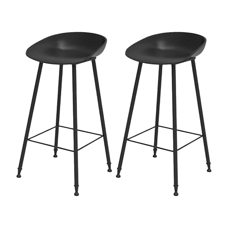 Industrial Counter Stool with Bucket Plastic Bar Stools for Restaurant Black 2 Piece Set Clearhalo 'Bar Furniture' 'Bar Stools' 'bar_stools' 'furn' 'furn_bar_stools' 'Furniture' 'Kitchen & Dining Furniture' 6220772