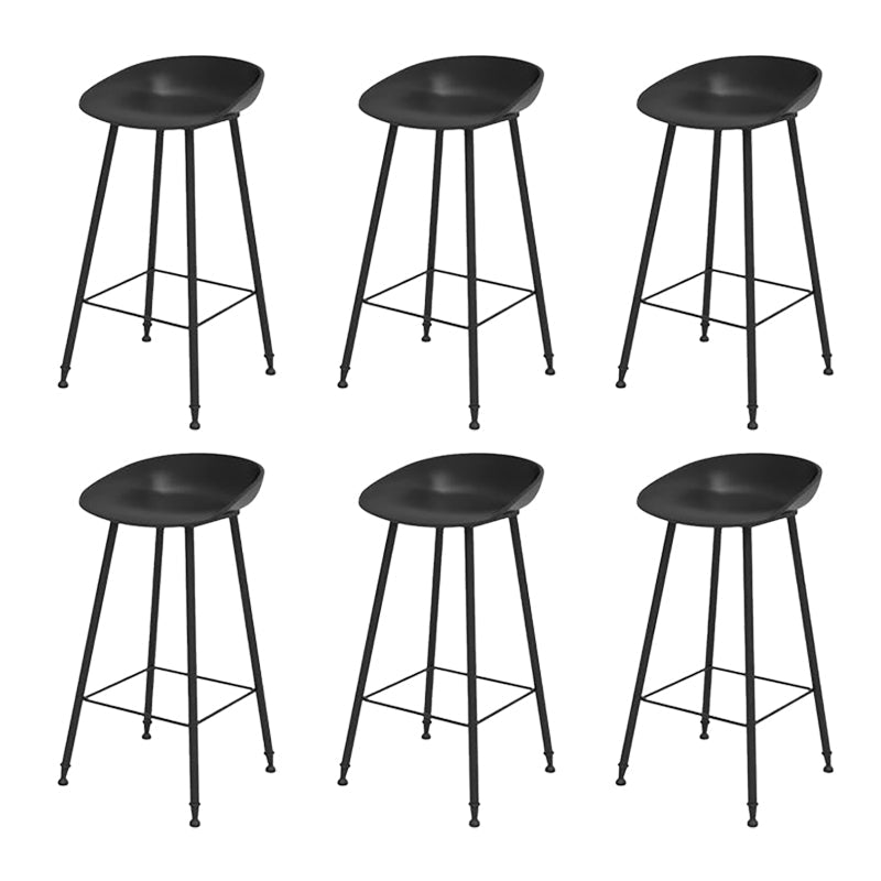 Industrial Counter Stool with Bucket Plastic Bar Stools for Restaurant Black 6 Piece Set Clearhalo 'Bar Furniture' 'Bar Stools' 'bar_stools' 'furn' 'furn_bar_stools' 'Furniture' 'Kitchen & Dining Furniture' 6220777