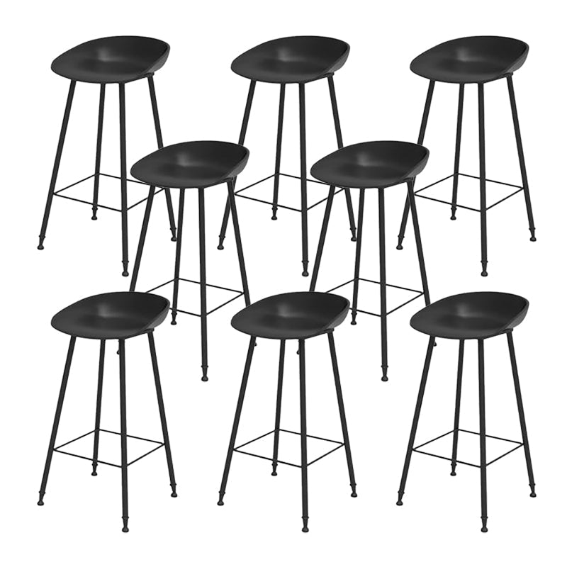 Industrial Counter Stool with Bucket Plastic Bar Stools for Restaurant Black 8 Piece Set Clearhalo 'Bar Furniture' 'Bar Stools' 'bar_stools' 'furn' 'furn_bar_stools' 'Furniture' 'Kitchen & Dining Furniture' 6220778