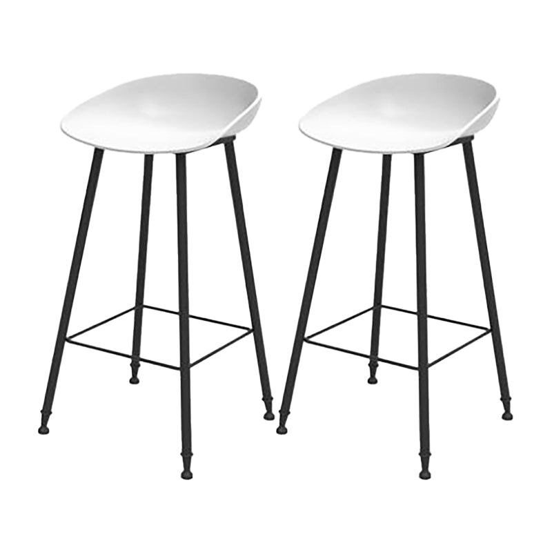 Industrial Counter Stool with Bucket Plastic Bar Stools for Restaurant White 2 Piece Set Clearhalo 'Bar Furniture' 'Bar Stools' 'bar_stools' 'furn' 'furn_bar_stools' 'Furniture' 'Kitchen & Dining Furniture' 6220783