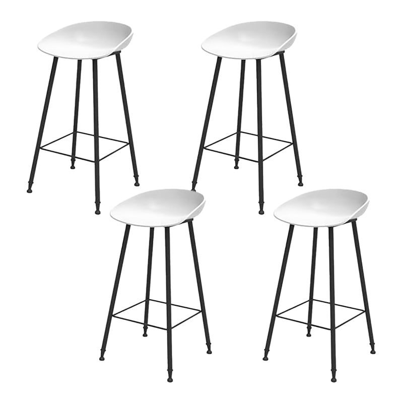 Industrial Counter Stool with Bucket Plastic Bar Stools for Restaurant White 4 Piece Set Clearhalo 'Bar Furniture' 'Bar Stools' 'bar_stools' 'furn' 'furn_bar_stools' 'Furniture' 'Kitchen & Dining Furniture' 6220785