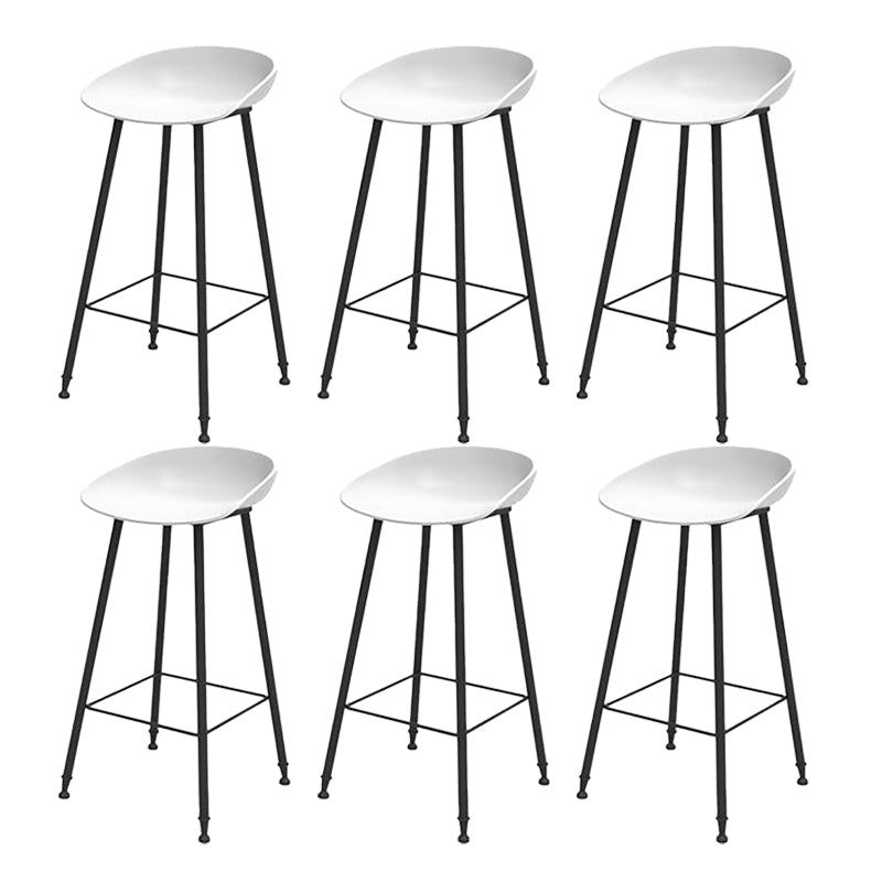 Industrial Counter Stool with Bucket Plastic Bar Stools for Restaurant White 6 Piece Set Clearhalo 'Bar Furniture' 'Bar Stools' 'bar_stools' 'furn' 'furn_bar_stools' 'Furniture' 'Kitchen & Dining Furniture' 6220787