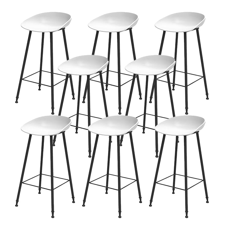 Industrial Counter Stool with Bucket Plastic Bar Stools for Restaurant White 8 Piece Set Clearhalo 'Bar Furniture' 'Bar Stools' 'bar_stools' 'furn' 'furn_bar_stools' 'Furniture' 'Kitchen & Dining Furniture' 6220789