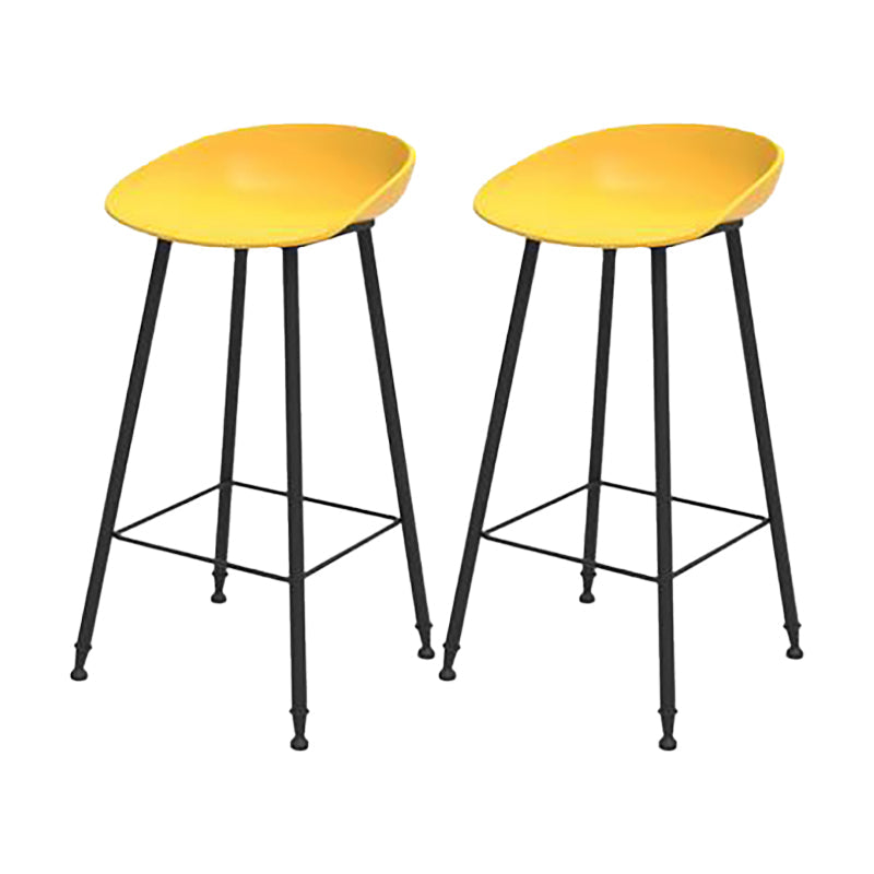 Industrial Counter Stool with Bucket Plastic Bar Stools for Restaurant Yellow 2 Piece Set Clearhalo 'Bar Furniture' 'Bar Stools' 'bar_stools' 'furn' 'furn_bar_stools' 'Furniture' 'Kitchen & Dining Furniture' 6220792