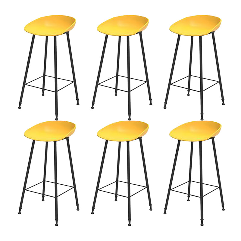Industrial Counter Stool with Bucket Plastic Bar Stools for Restaurant Yellow 6 Piece Set Clearhalo 'Bar Furniture' 'Bar Stools' 'bar_stools' 'furn' 'furn_bar_stools' 'Furniture' 'Kitchen & Dining Furniture' 6220796