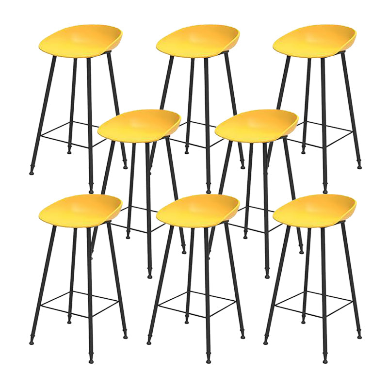 Industrial Counter Stool with Bucket Plastic Bar Stools for Restaurant Yellow 8 Piece Set Clearhalo 'Bar Furniture' 'Bar Stools' 'bar_stools' 'furn' 'furn_bar_stools' 'Furniture' 'Kitchen & Dining Furniture' 6220797