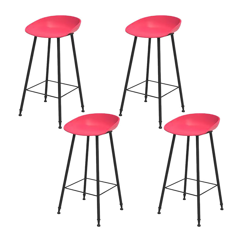 Industrial Counter Stool with Bucket Plastic Bar Stools for Restaurant Red 4 Piece Set Clearhalo 'Bar Furniture' 'Bar Stools' 'bar_stools' 'furn' 'furn_bar_stools' 'Furniture' 'Kitchen & Dining Furniture' 6220800