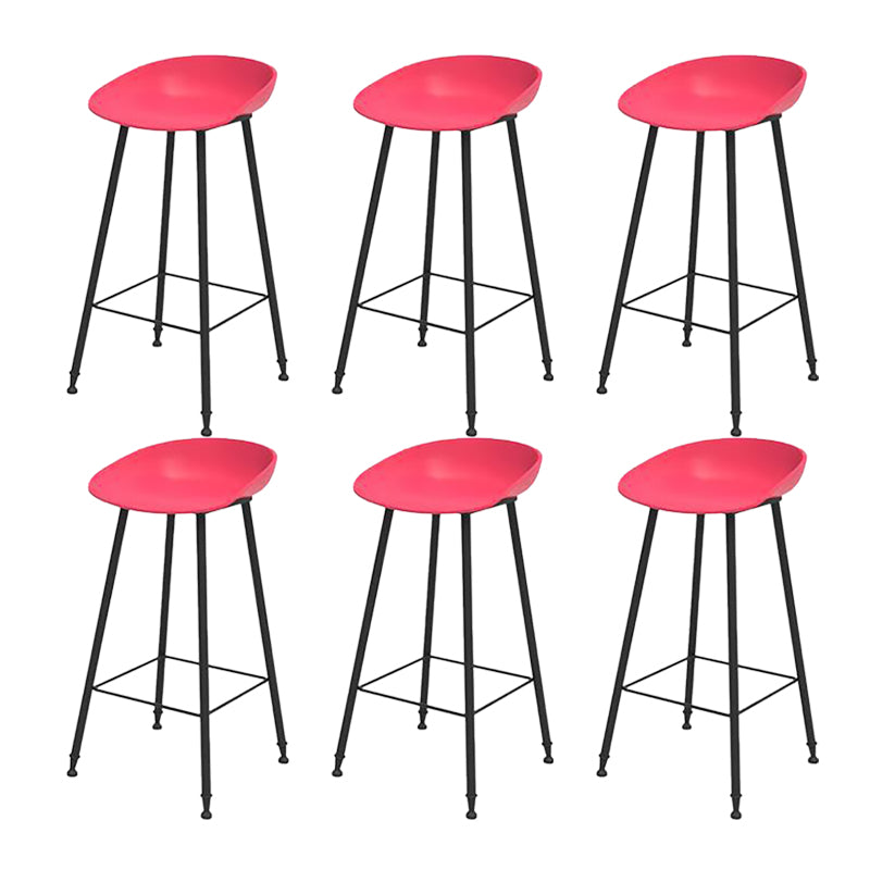 Industrial Counter Stool with Bucket Plastic Bar Stools for Restaurant Red 6 Piece Set Clearhalo 'Bar Furniture' 'Bar Stools' 'bar_stools' 'furn' 'furn_bar_stools' 'Furniture' 'Kitchen & Dining Furniture' 6220801