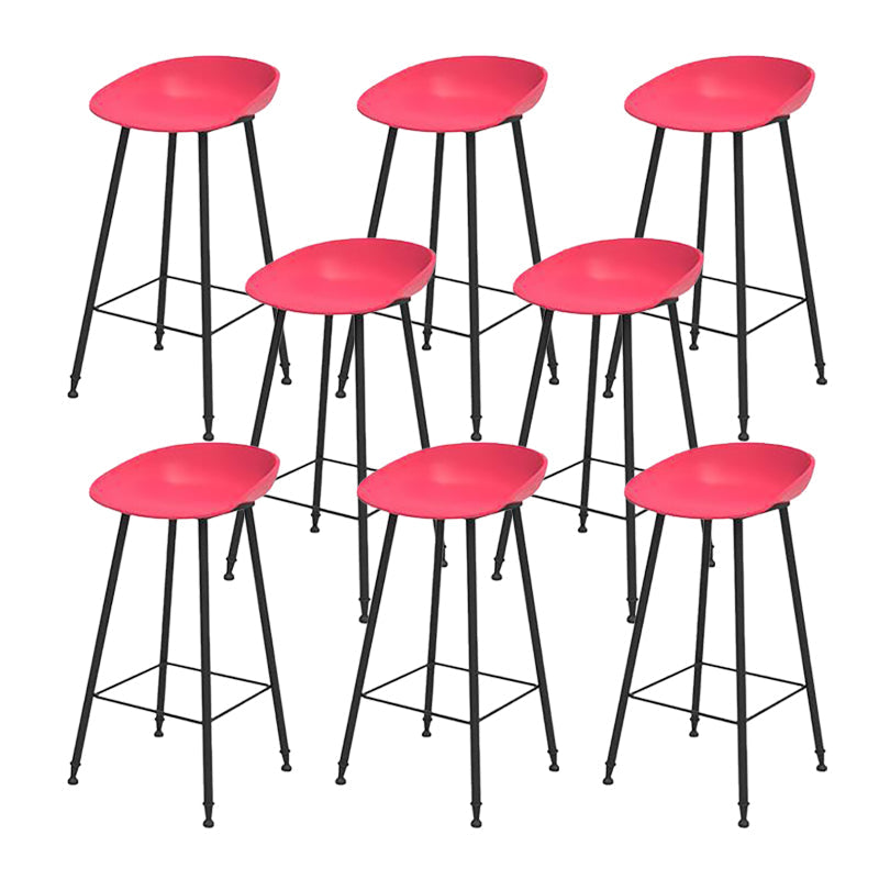Industrial Counter Stool with Bucket Plastic Bar Stools for Restaurant Red 8 Piece Set Clearhalo 'Bar Furniture' 'Bar Stools' 'bar_stools' 'furn' 'furn_bar_stools' 'Furniture' 'Kitchen & Dining Furniture' 6220802