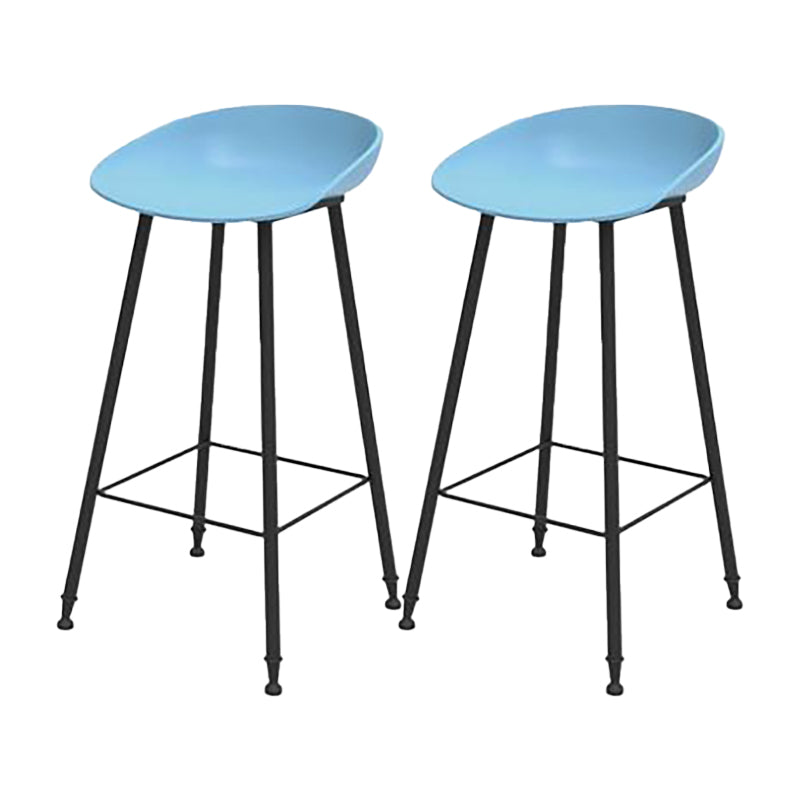 Industrial Counter Stool with Bucket Plastic Bar Stools for Restaurant Blue 2 Piece Set Clearhalo 'Bar Furniture' 'Bar Stools' 'bar_stools' 'furn' 'furn_bar_stools' 'Furniture' 'Kitchen & Dining Furniture' 6220804