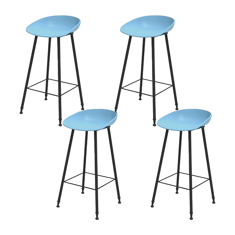 Industrial Counter Stool with Bucket Plastic Bar Stools for Restaurant Blue 4 Piece Set Clearhalo 'Bar Furniture' 'Bar Stools' 'bar_stools' 'furn' 'furn_bar_stools' 'Furniture' 'Kitchen & Dining Furniture' 6220805