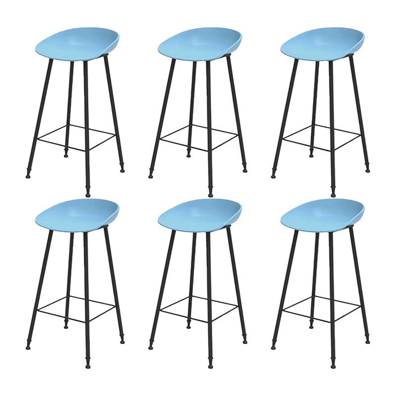 Industrial Counter Stool with Bucket Plastic Bar Stools for Restaurant Blue 6 Piece Set Clearhalo 'Bar Furniture' 'Bar Stools' 'bar_stools' 'furn' 'furn_bar_stools' 'Furniture' 'Kitchen & Dining Furniture' 6220806