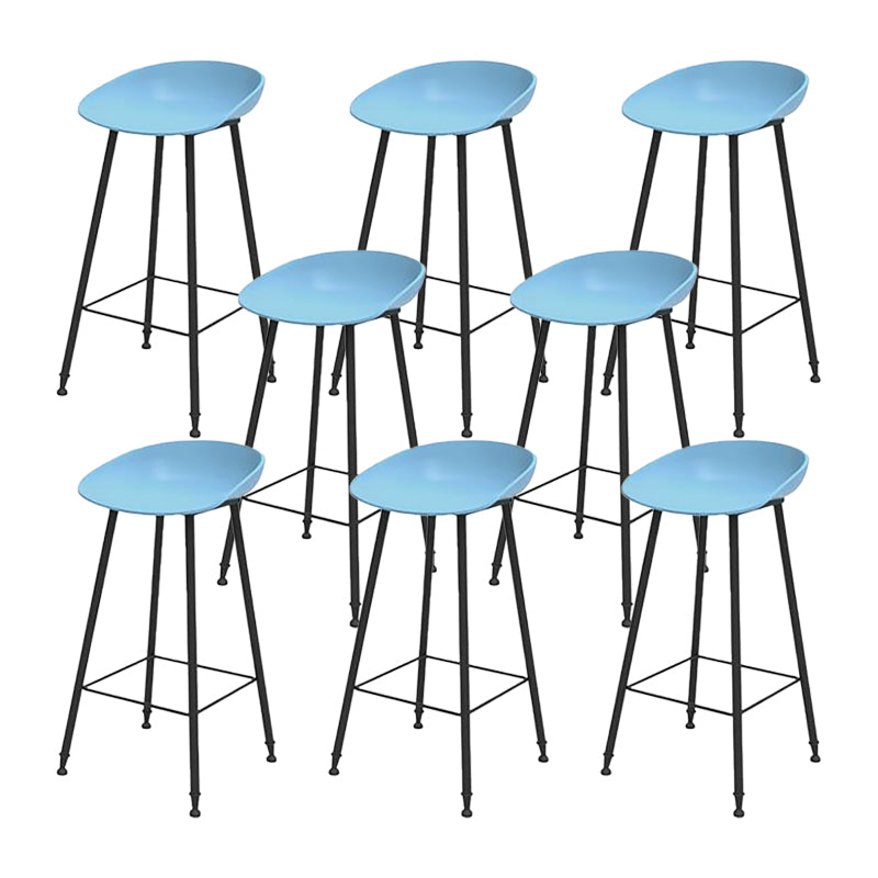 Industrial Counter Stool with Bucket Plastic Bar Stools for Restaurant Blue 8 Piece Set Clearhalo 'Bar Furniture' 'Bar Stools' 'bar_stools' 'furn' 'furn_bar_stools' 'Furniture' 'Kitchen & Dining Furniture' 6220807