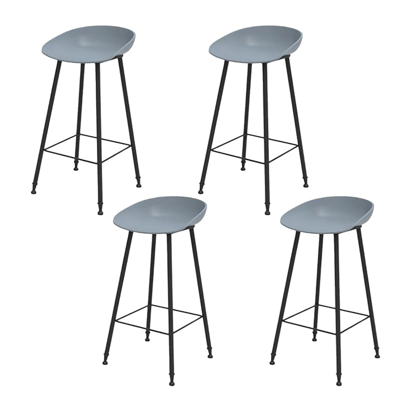 Industrial Counter Stool with Bucket Plastic Bar Stools for Restaurant Gray 4 Piece Set Clearhalo 'Bar Furniture' 'Bar Stools' 'bar_stools' 'furn' 'furn_bar_stools' 'Furniture' 'Kitchen & Dining Furniture' 6220810