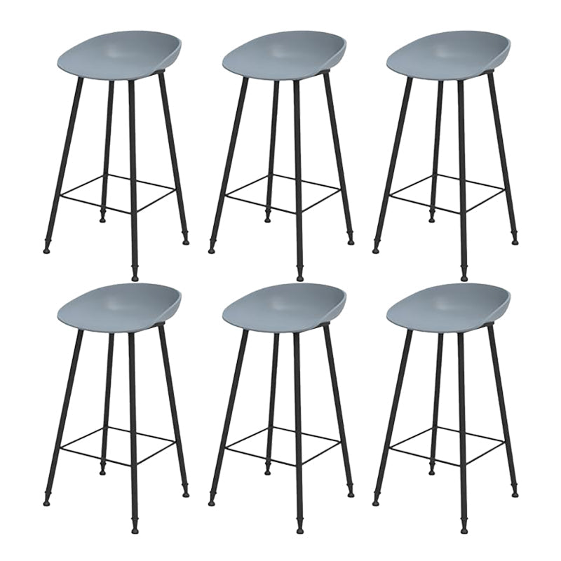 Industrial Counter Stool with Bucket Plastic Bar Stools for Restaurant Gray 6 Piece Set Clearhalo 'Bar Furniture' 'Bar Stools' 'bar_stools' 'furn' 'furn_bar_stools' 'Furniture' 'Kitchen & Dining Furniture' 6220811