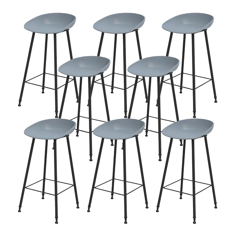 Industrial Counter Stool with Bucket Plastic Bar Stools for Restaurant Gray 8 Piece Set Clearhalo 'Bar Furniture' 'Bar Stools' 'bar_stools' 'furn' 'furn_bar_stools' 'Furniture' 'Kitchen & Dining Furniture' 6220812