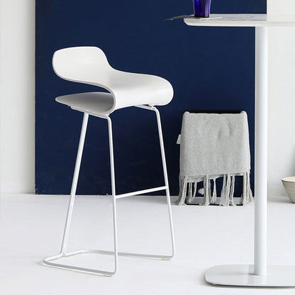 Backrest Armless Counter Stool Modern Iron Bar Stool with Plastic Cushion White 1 Piece Clearhalo 'Bar Furniture' 'Bar Stools' 'bar_stools' 'furn' 'furn_bar_stools' 'Furniture' 'Kitchen & Dining Furniture' 6220849