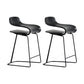 Backrest Armless Counter Stool Modern Iron Bar Stool with Plastic Cushion Black 2 Piece Set Clearhalo 'Bar Furniture' 'Bar Stools' 'bar_stools' 'furn' 'furn_bar_stools' 'Furniture' 'Kitchen & Dining Furniture' 6220850
