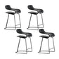 Backrest Armless Counter Stool Modern Iron Bar Stool with Plastic Cushion Black 4 Piece Set Clearhalo 'Bar Furniture' 'Bar Stools' 'bar_stools' 'furn' 'furn_bar_stools' 'Furniture' 'Kitchen & Dining Furniture' 6220852