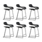 Backrest Armless Counter Stool Modern Iron Bar Stool with Plastic Cushion Black 6 Piece Set Clearhalo 'Bar Furniture' 'Bar Stools' 'bar_stools' 'furn' 'furn_bar_stools' 'Furniture' 'Kitchen & Dining Furniture' 6220854