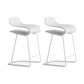 Backrest Armless Counter Stool Modern Iron Bar Stool with Plastic Cushion White 2 Piece Set Clearhalo 'Bar Furniture' 'Bar Stools' 'bar_stools' 'furn' 'furn_bar_stools' 'Furniture' 'Kitchen & Dining Furniture' 6220859