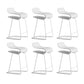 Backrest Armless Counter Stool Modern Iron Bar Stool with Plastic Cushion White 6 Piece Set Clearhalo 'Bar Furniture' 'Bar Stools' 'bar_stools' 'furn' 'furn_bar_stools' 'Furniture' 'Kitchen & Dining Furniture' 6220862